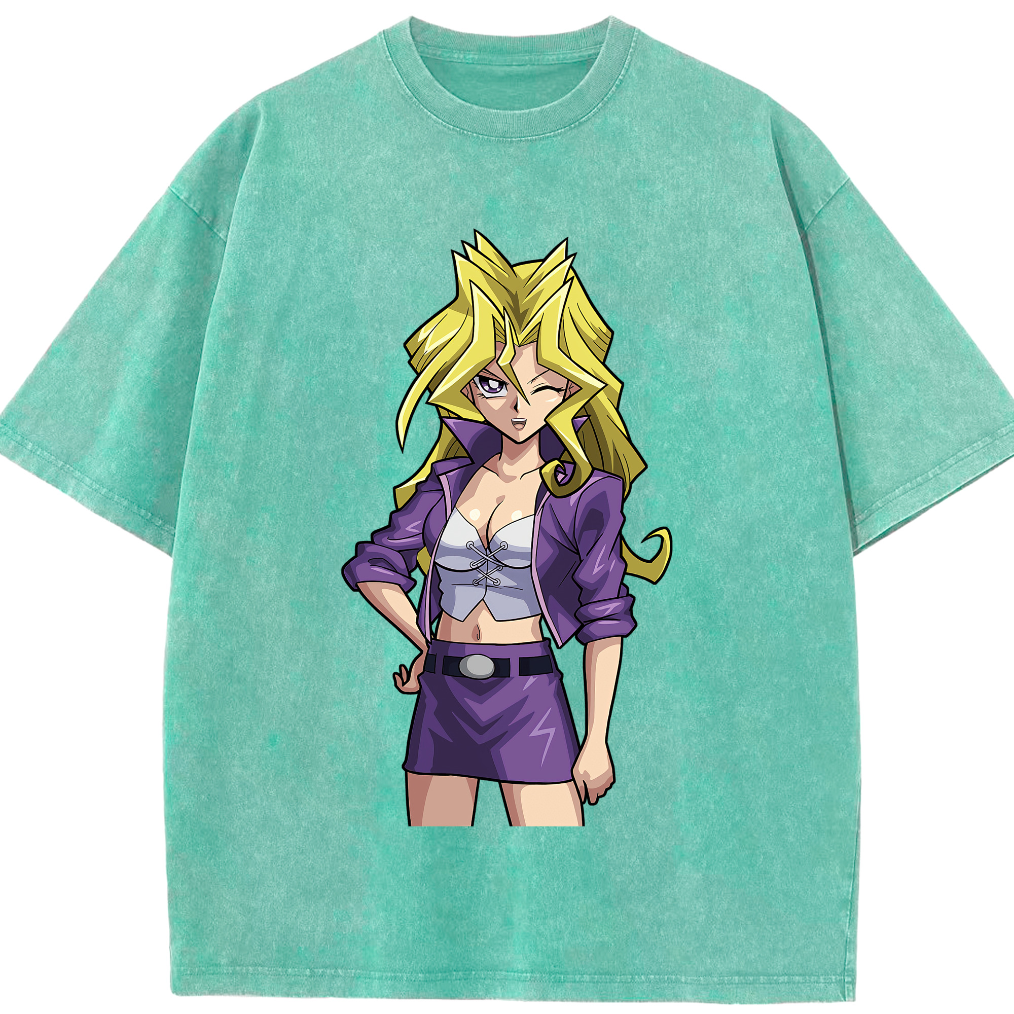 （画像用） 遊☆戯☆王 Yu-Gi-Oh! 綿100% ヴィンテージ風 半袖Tシャツ（フロントプリント）